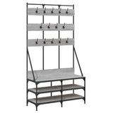 Vidaxl Relling Rack con zapatero 100x40x184cm Color de roble de Sonoma gris