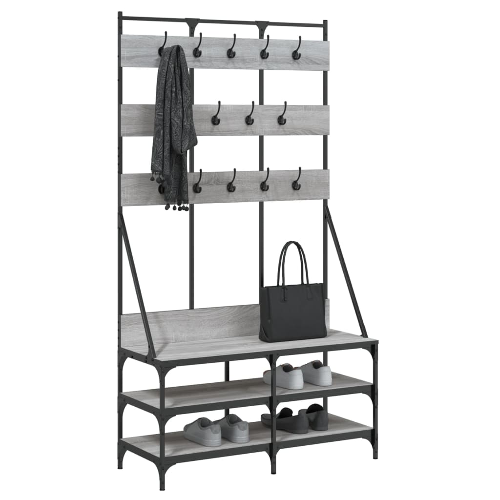 Vidaxl Kleedung Rack mat Schong Rack 100x4xx184Cm Grey Sonoma Oakfaarf