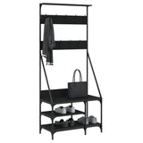 VidaXL portant à vêtements avec étagère à chaussures 80x40x184 cm noir