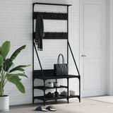 VidaXL portant à vêtements avec étagère à chaussures 80x40x184 cm noir