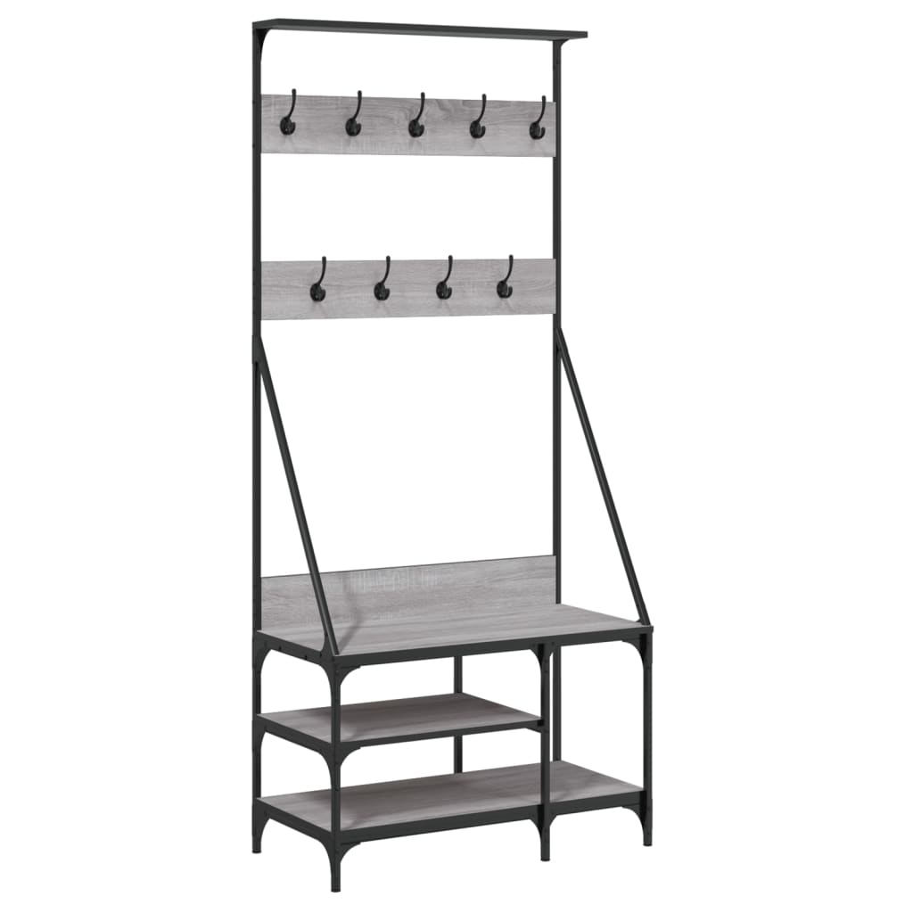 Vidaxl Kleedung Rack mat Schong Rack 80x40x184 cm Grey Sonoma Faarf