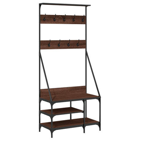 Vidaxx portant à vêtements avec étagère à chaussures 80x40x184 cm couleur chêne marron