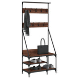 Vidaxx portant à vêtements avec étagère à chaussures 80x40x184 cm couleur chêne marron
