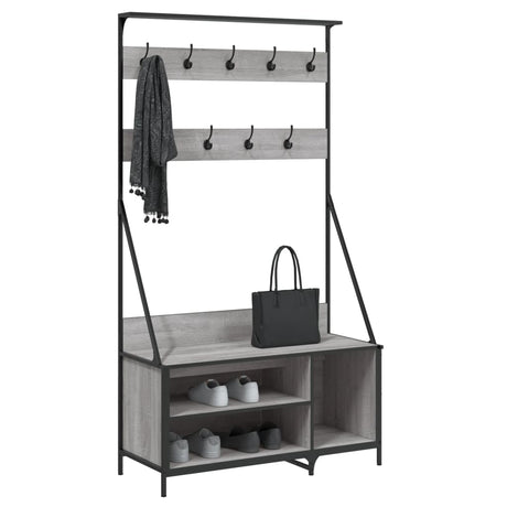 VidaXL portant à vêtements avec étagère à chaussures 100x41x184 cm gris sonoma