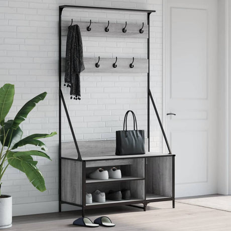 VidaXL portant à vêtements avec étagère à chaussures 100x41x184 cm gris sonoma