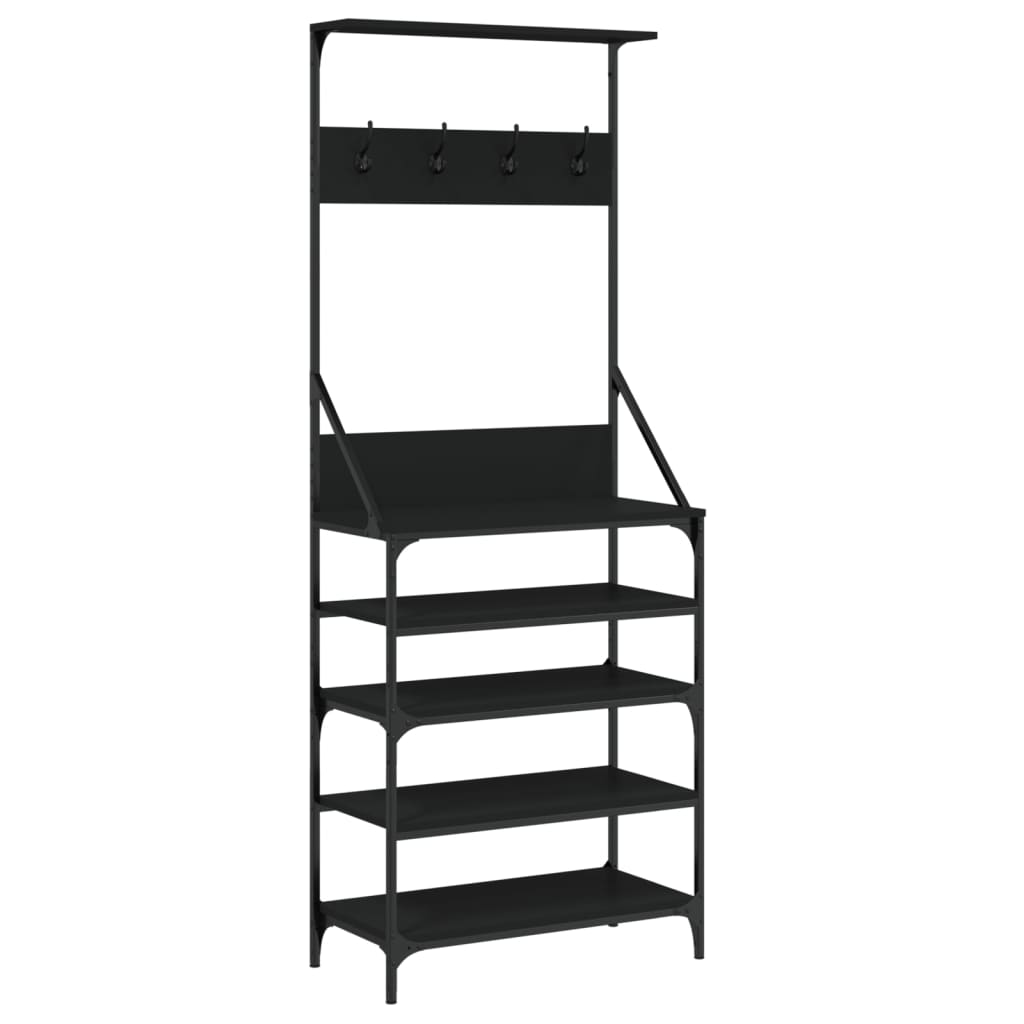 Vidaxx portant à vêtements avec étagère à chaussures 70x34x184 cm noir