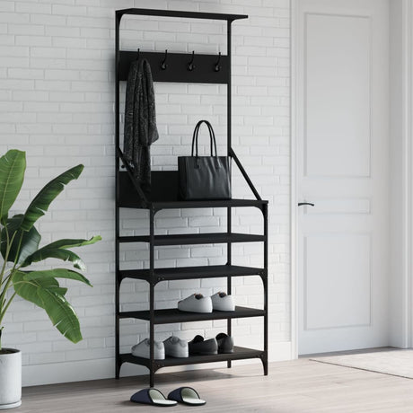 Vidaxx portant à vêtements avec étagère à chaussures 70x34x184 cm noir