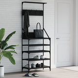 Rack de vêtements Vidaxl avec porte-chaussures 70x34x184 cm noir