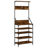 Vidaxl Clothing rack with shoe rack 70x34x184 cm smoked oak colored