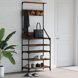 VidaXL portant à vêtements avec étagère à chaussures 70x34x184 cm chêne fumé