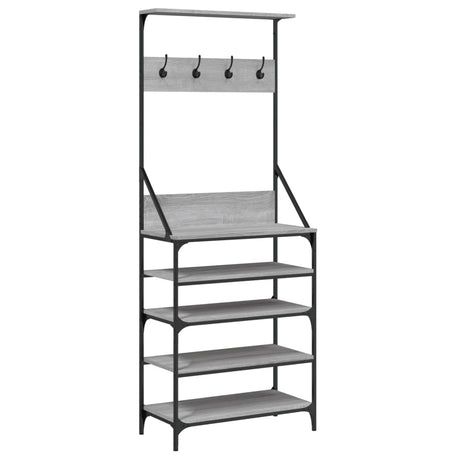 VidaXL portant à vêtements avec étagère à chaussures 70x34x184 cm couleur chêne sonoma gris