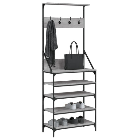 VidaXL portant à vêtements avec étagère à chaussures 70x34x184 cm couleur chêne sonoma gris