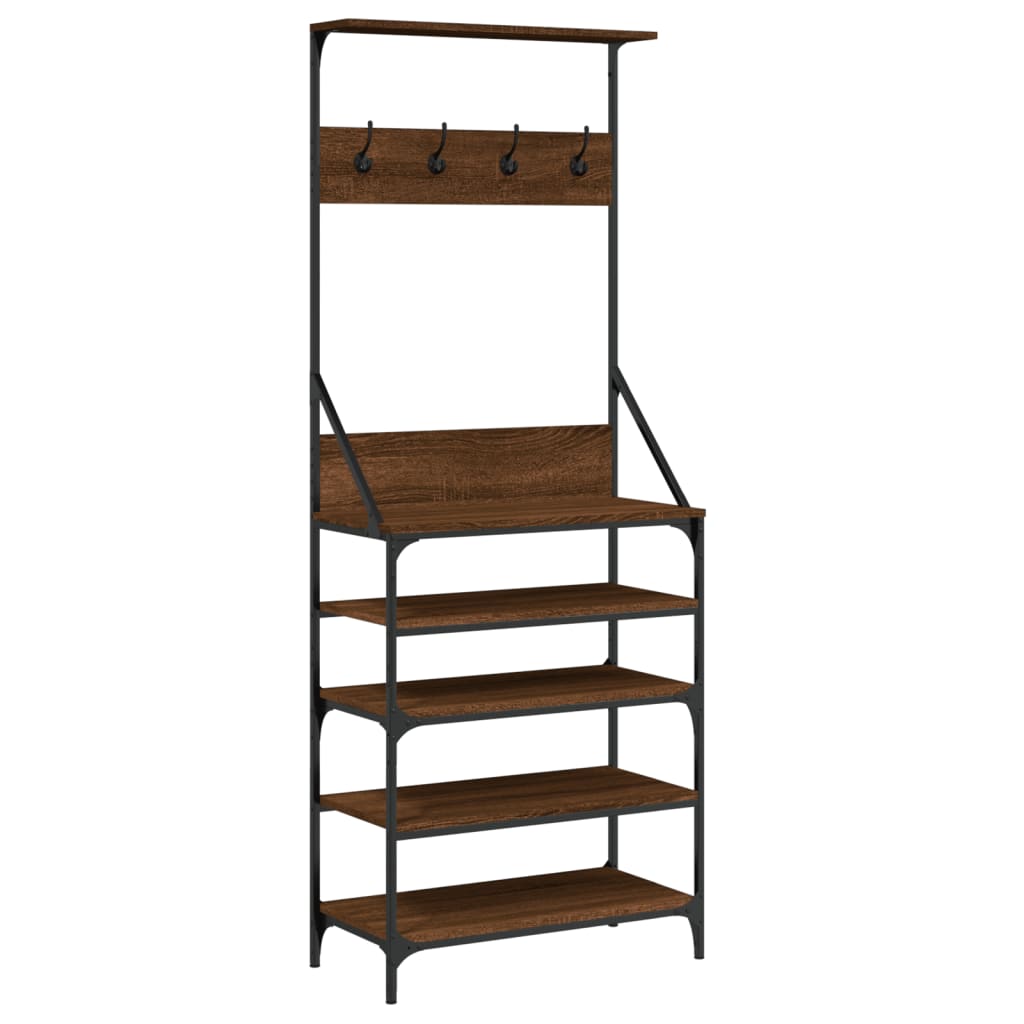 Vidaxx portant à vêtements avec étagère à chaussures 70x34x184 cm couleur chêne marron