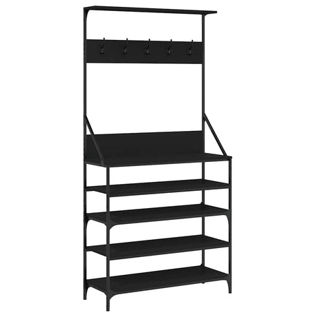 VidaXL portant à vêtements avec étagère à chaussures 90x34x184 cm noir