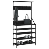 VidaXL portant à vêtements avec étagère à chaussures 90x34x184 cm noir