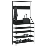 Vidaxl Clothing rack with shoe rack 90x34x184 cm black