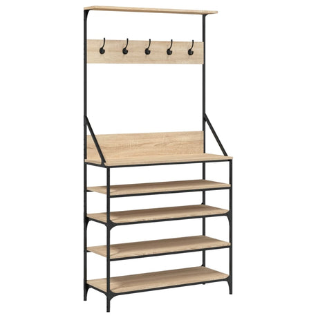 VidaXL portant à vêtements avec étagère à chaussures 90x34x184 cm couleur chêne sonoma