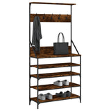 Vidaxx portant à vêtements avec étagère à chaussures 90x34x184 cm chêne fumé
