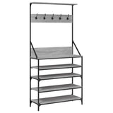 VidaXL portant à vêtements avec étagère à chaussures 90x34x184 cm couleur chêne sonoma gris