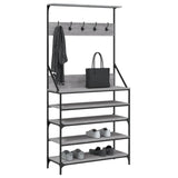 Rack de vêtements Vidaxl avec porte-chaussures 90x34x184 cm gris sonoma chêne couleur