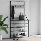 VidaXL portant à vêtements avec étagère à chaussures 90x34x184 cm couleur chêne sonoma gris