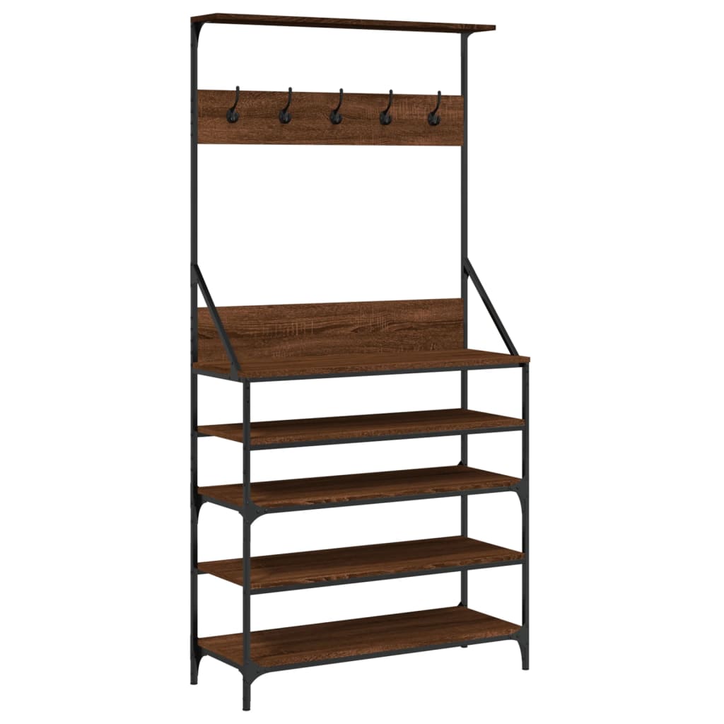 Vidaxx portant à vêtements avec étagère à chaussures 90x34x184 cm couleur chêne marron