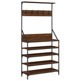 Vidaxx portant à vêtements avec étagère à chaussures 90x34x184 cm couleur chêne marron