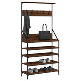 Vidaxx portant à vêtements avec étagère à chaussures 90x34x184 cm couleur chêne marron