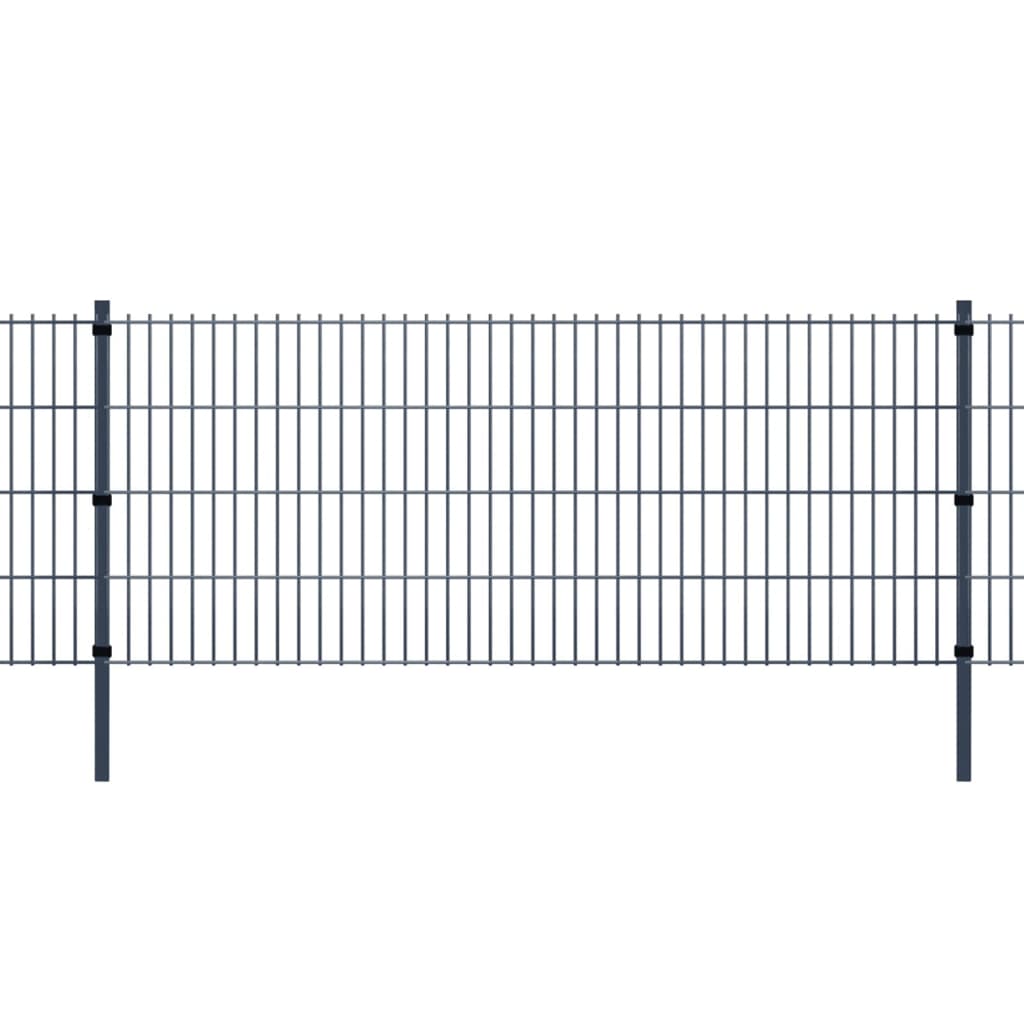 Vidaxl Fence Posts 20 st 150 cm Gray en acier galvanisé