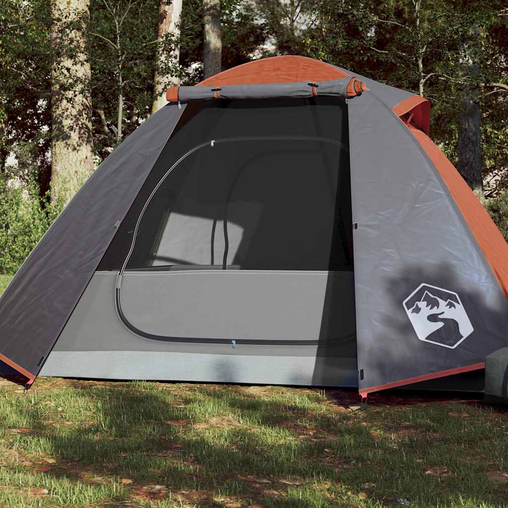 Vidaxl Dome Stan 2-Person Waterproof Grey and Orange