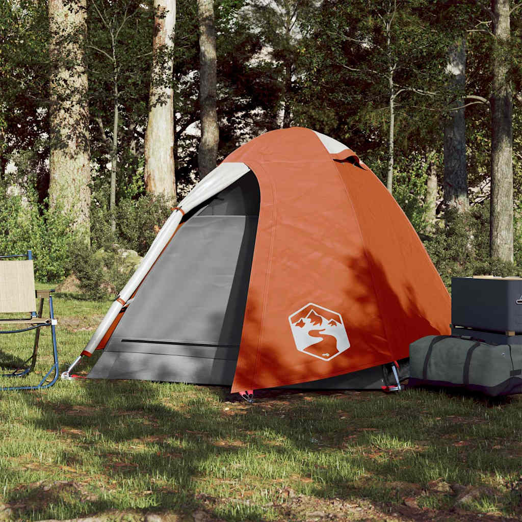 Vidaxl Dome Stan 2-Person Waterproof Grey and Orange