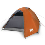 Vidaxl dome tente 3 personnes étanche gris et orange