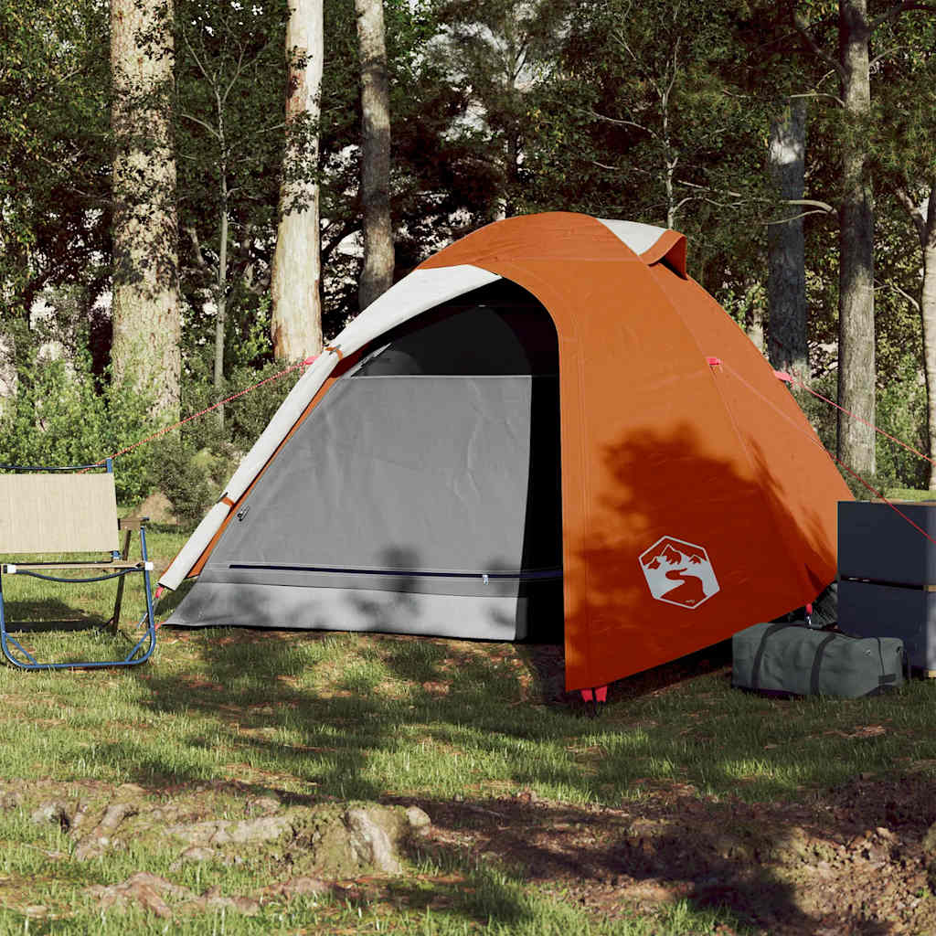 Vidaxl dome tente 3 personnes étanche gris et orange