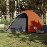 Vidaxl dome tente 4 personnes étanche gris et orange