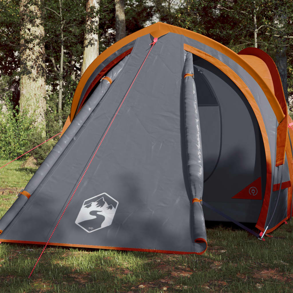 Vidaxl Dome Tenda per 2 persone impermeabile grigio e arancione