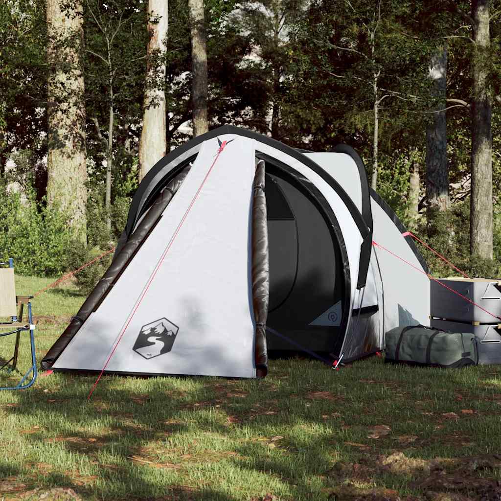 Vidaxl Dome Tent de 3 personas Imploading de tela blanca