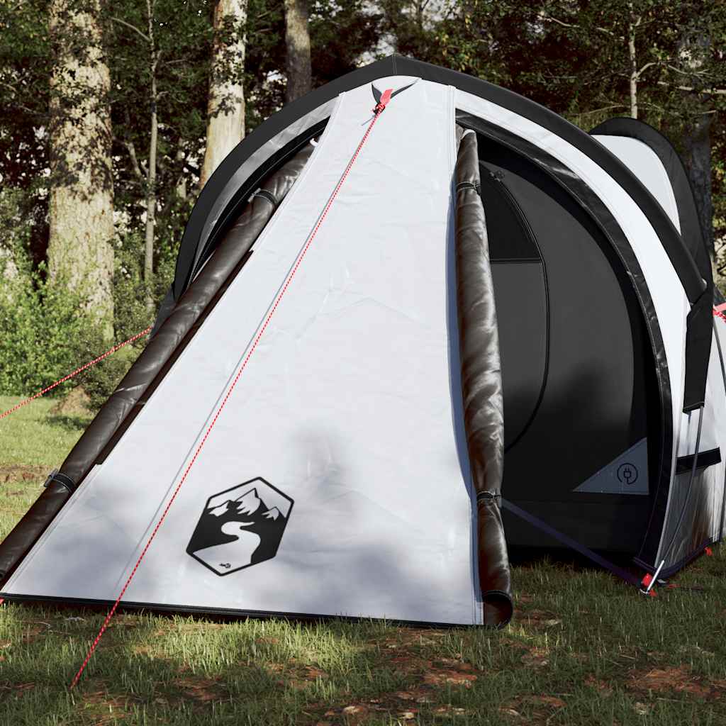 Vidaxl Dome Tent de 3 personas Imploading de tela blanca