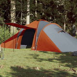 Vidaxl dome tente 6 personnes étanche gris et orange