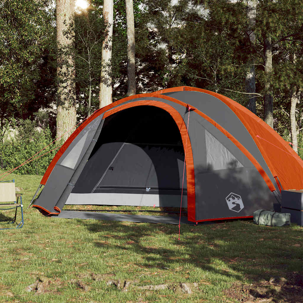 Vidaxl Dome Tent 4-Persona impermeable gris y naranja