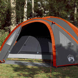 Vidaxl dome tente 4 personnes étanche gris et orange