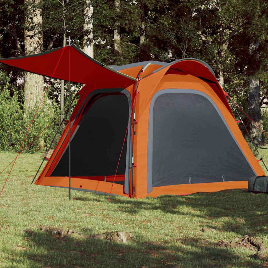 Vidaxl Tent 4-Persona impermeable de liberación rápida y naranja