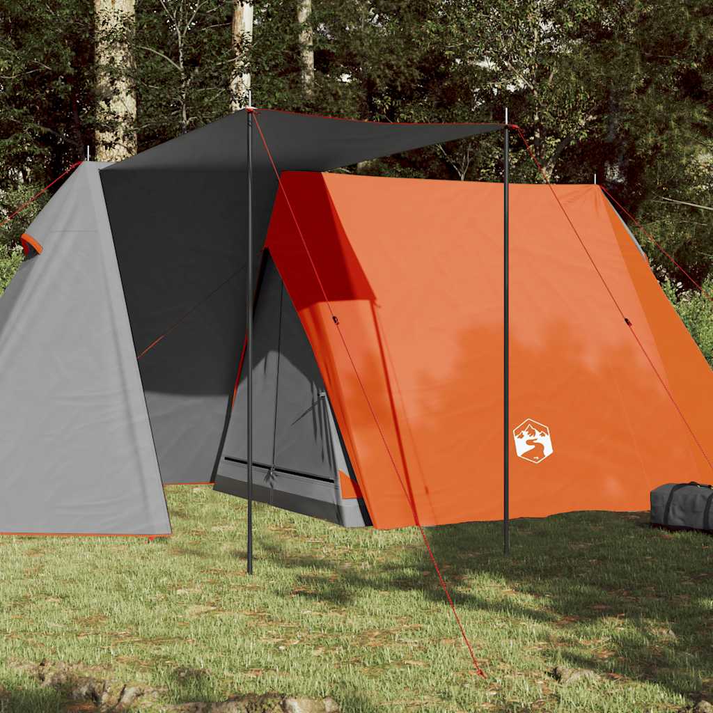 Tente VidaXL 3 personnes imperméable gris et orange