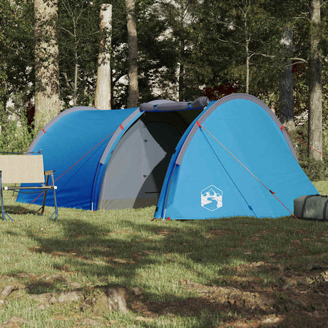 Tente tunnel VidaXL 4 personnes imperméable bleue