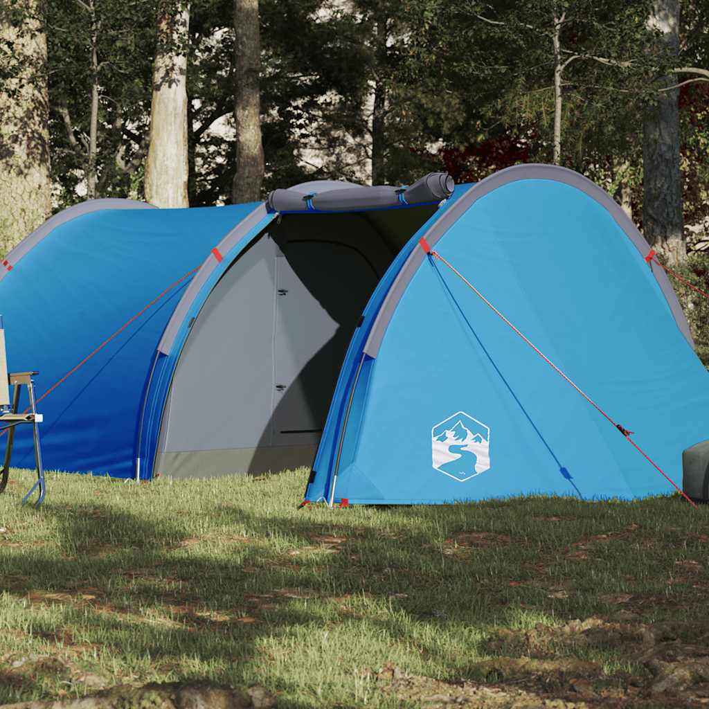 Tente tunnel VidaXL 4 personnes imperméable bleue