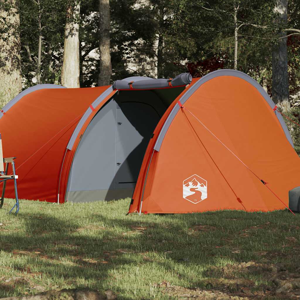 Tente tunnel VidaXL 4 personnes imperméable orange