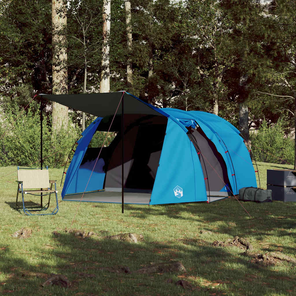 Tente tunnel VidaXL 4 personnes imperméable bleue