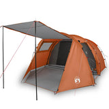 Tente tunnel VidaXL 4 personnes imperméable gris et orange
