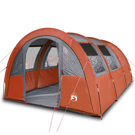 Tente tunnel VidaXL 4 personnes imperméable gris et orange
