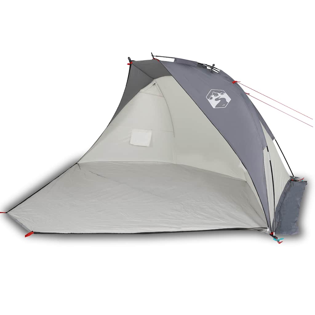 VidaXL tente de plage 268x223x125 cm 185t polyester gris