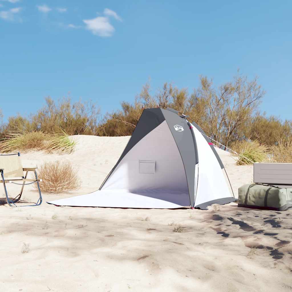 VidaXL tente de plage 268x223x125 cm 185t polyester gris
